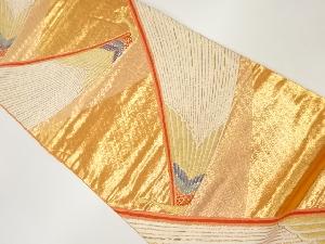 孔雀に菱模様織出し袋帯